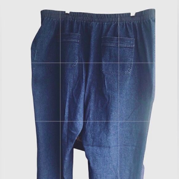 NWT Allison Daley Women’s Blue Denim Pants 4 Pockets Comfy Elastic Waist… - Picture 3 of 3